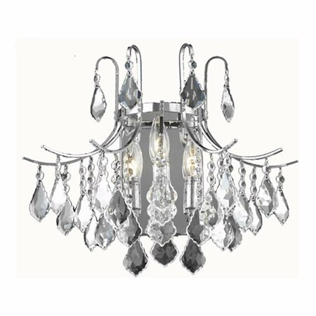 CLING 14 in. Amelia 3 Lights Wall Sconce Light, Chrome CL2957925